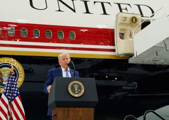 Trump unveils the new Air Force One, a converted Qatari jet