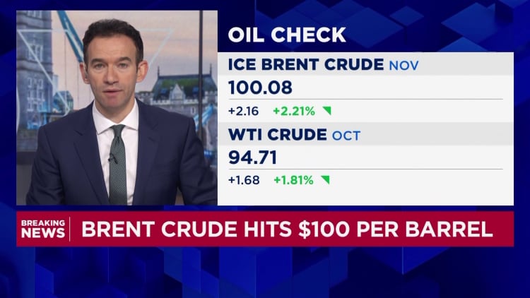 Oil tops $100 a barrel for first time since July